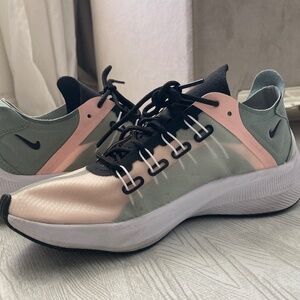 Nike sneakers running shoes - 7.5 pink green edgy workout